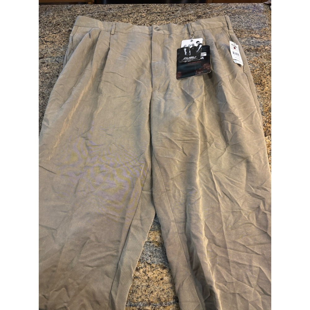 NWT FUBU Mens 42 (Fits 40)‎ Khaki Pleated Pants Vintage 90s Baggy Deadstock